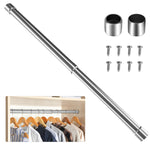 Load image into Gallery viewer, WAENLIR 31cm-52cm Extendable Stainless Steel Wardrobe Rail, Adjustable Clothes Rail Pole With End Sockets

