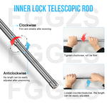 Load image into Gallery viewer, WAENLIR 31cm-52cm Extendable Stainless Steel Wardrobe Rail, Adjustable Clothes Rail Pole With End Sockets
