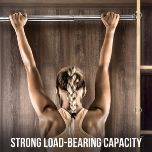 WAENLIR 31cm-52cm Extendable Stainless Steel Wardrobe Rail, Adjustable Clothes Rail Pole With End Sockets