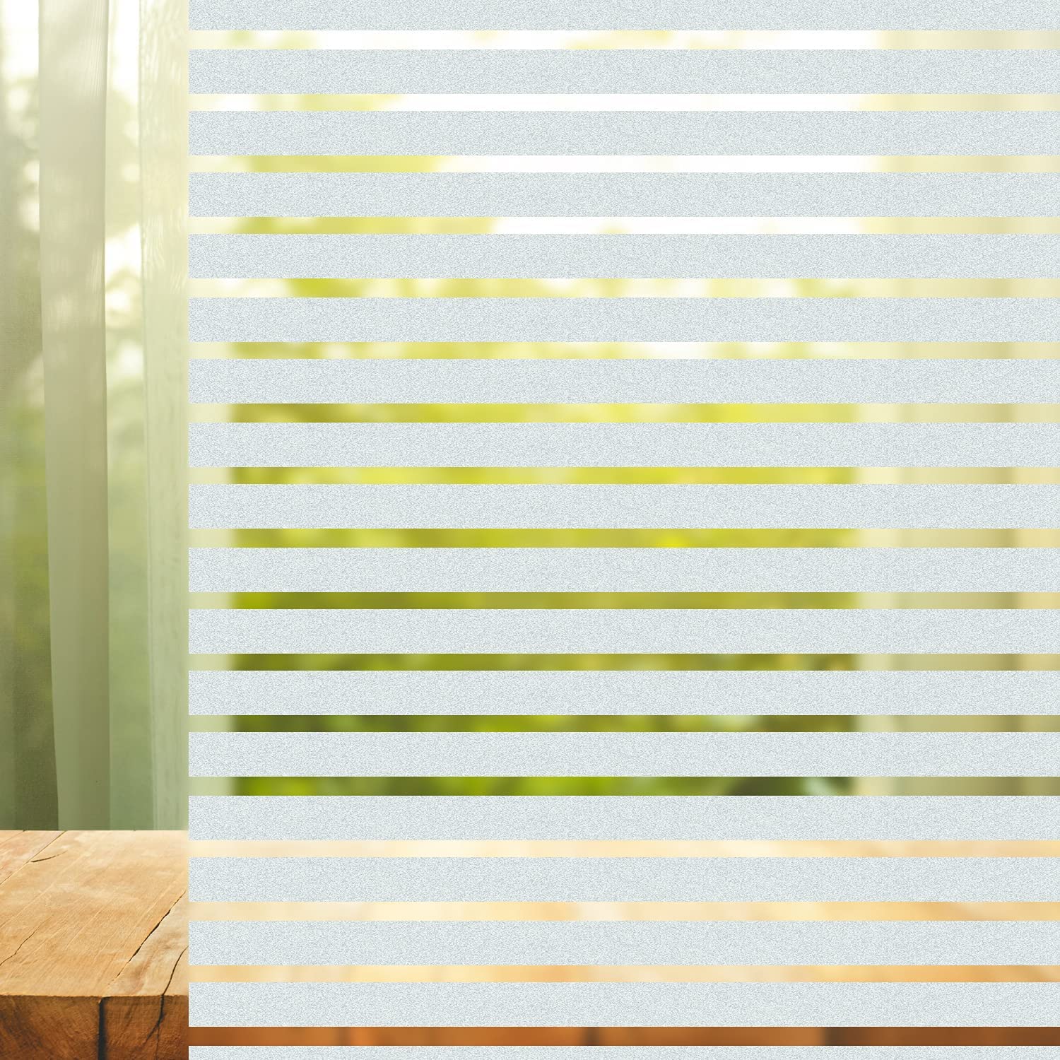 WAENLIR Sichtschutz-Fensterfolie, selbstklebend, Milchglasfolie, statisch haftend, Blickdicht, Fensterfolie für Büro, Zuhause, Badezimmer (44,5 x 200 cm)