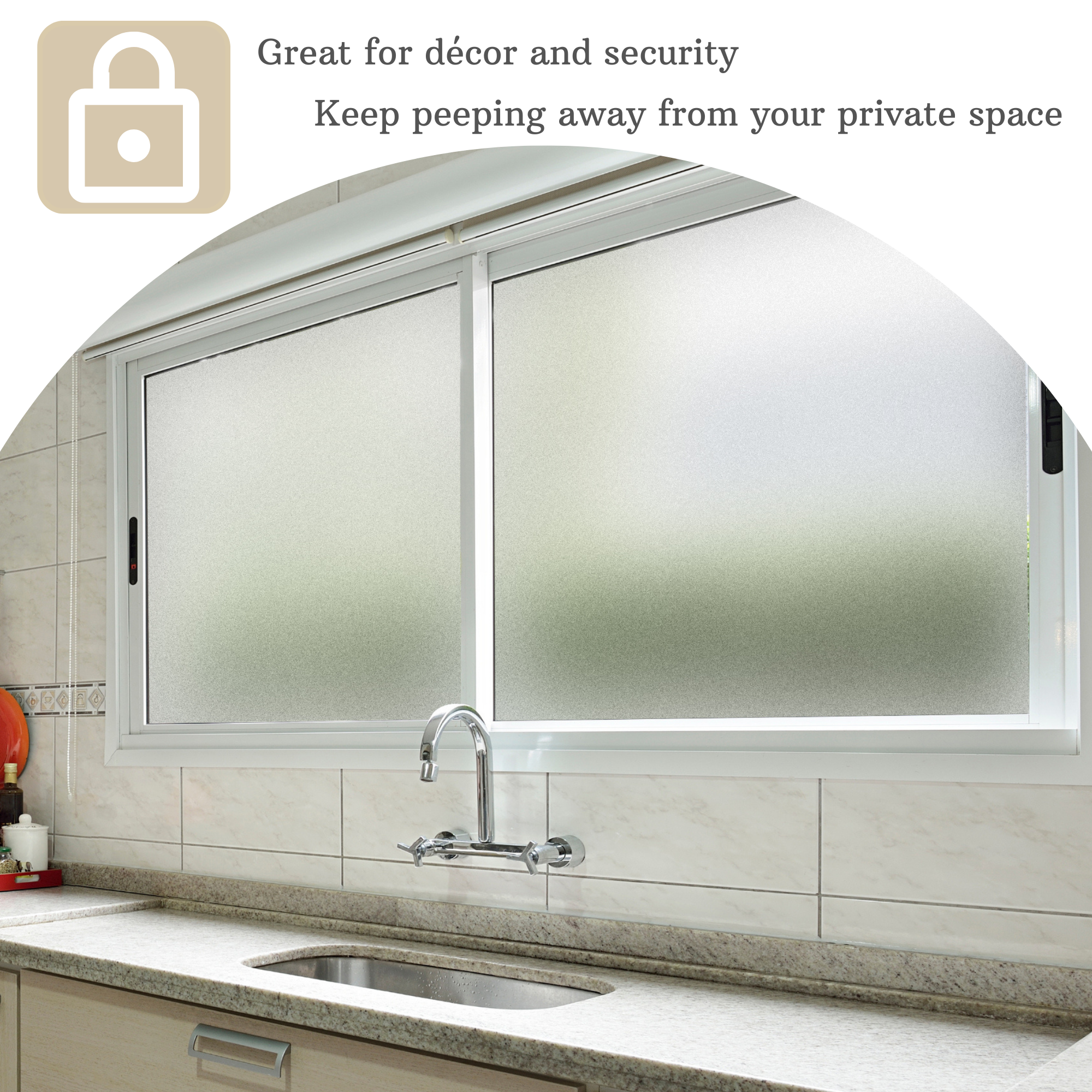 WAENLIR Window Privacy Film, Static Cling Frosted Window Sticker   Removable opaque Glass Film for Home Office Bathroom Living Room--Non adhesive