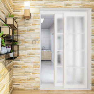 WAENLIR Window Privacy Film, Static Cling Frosted Window Sticker   Removable opaque Glass Film for Home Office Bathroom Living Room--Non adhesive
