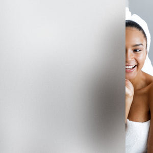 WAENLIR Window Privacy Film, Static Cling Frosted Window Sticker   Removable opaque Glass Film for Home Office Bathroom Living Room--Non adhesive