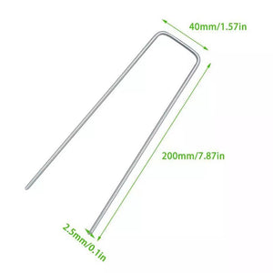 Newest U-Shape Landscape Garden Staples Turf Staples 50pcs Stakes for Weed Barrier Fabric Ground Cover and Landscaping